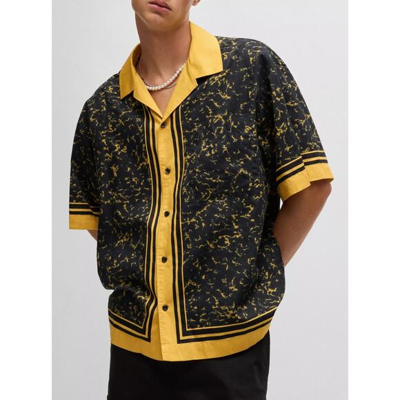 HUGO Oversize-Fit Shirt in a Printed Cotton Blend XL - Picture 1 of 8